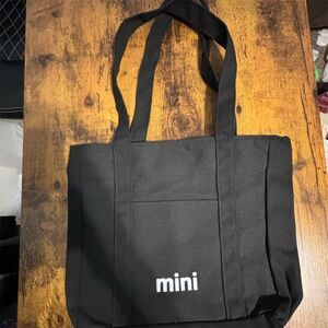 Trendyol Women's Black Mini Canvas Tote Bag with Crossbody Strap